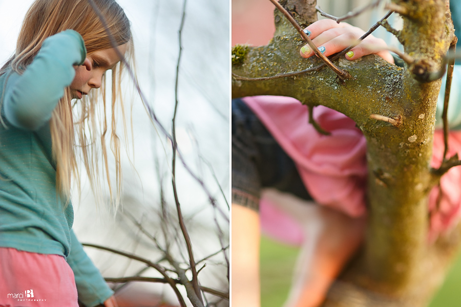 Corvallis Children's Photography - climbing a tree