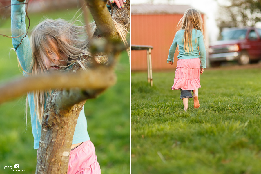 Corvallis Children's Photography - climbing a tree