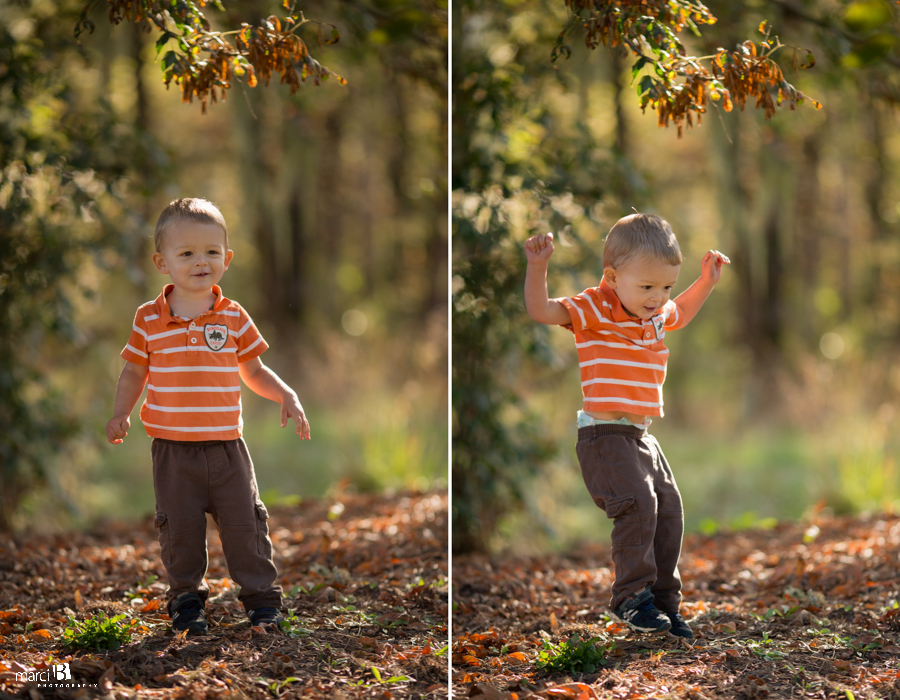 Corvallis Photographer - children's - fall leaves - Starker Arts Park