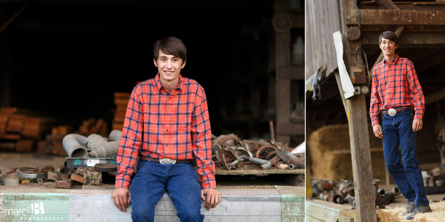 Corvallis senior pictures - barn - senior boy