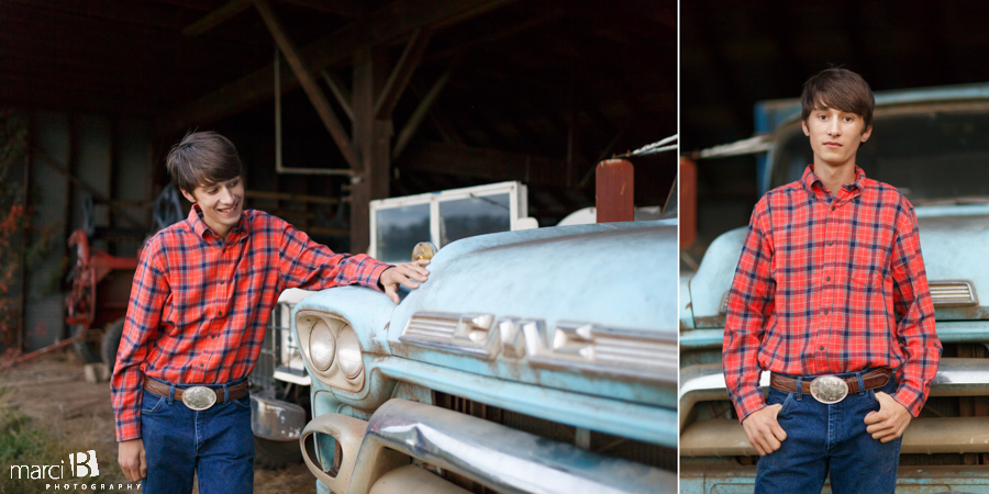 GMC truck - senior pictures - Corvallis farm