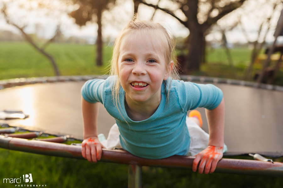 Trampoline fun - child