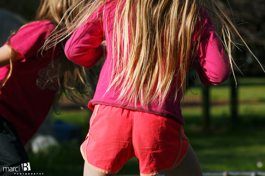 Corvallis photography - kids - trampoline - wild hair