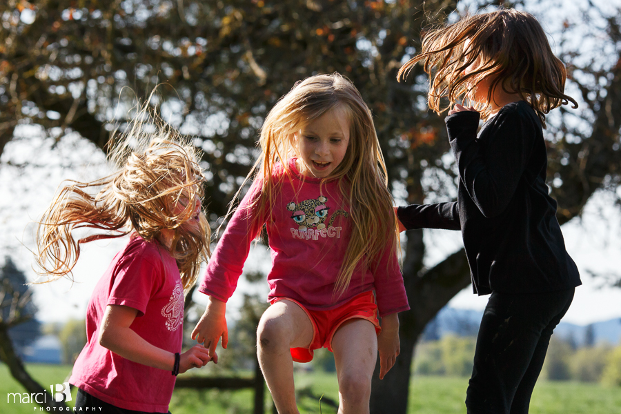 Corvallis photography - kids - trampoline - wild hair