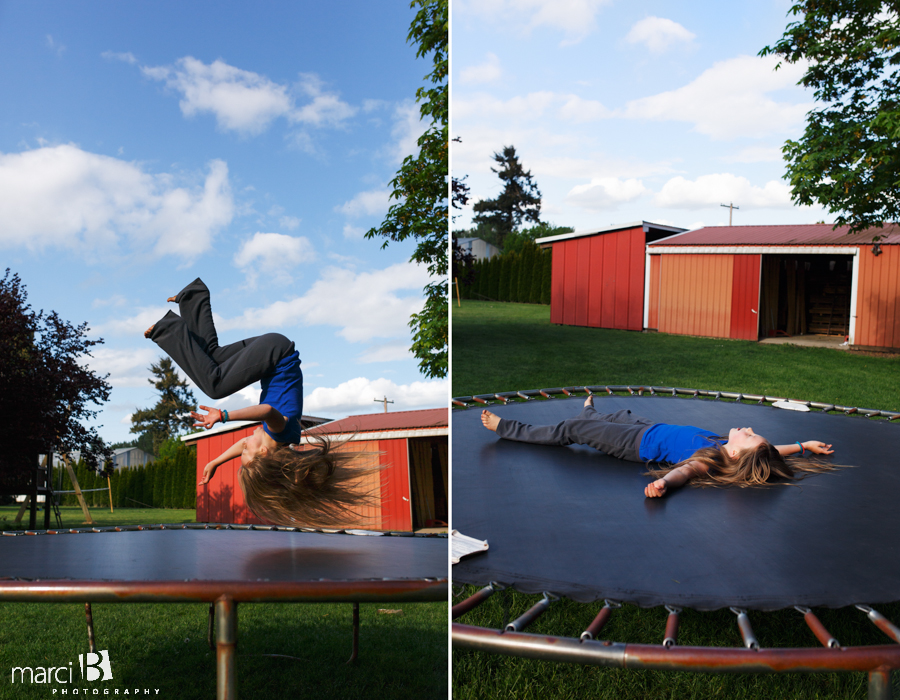 Corvallis photography - lifestyle - kids - trampoline