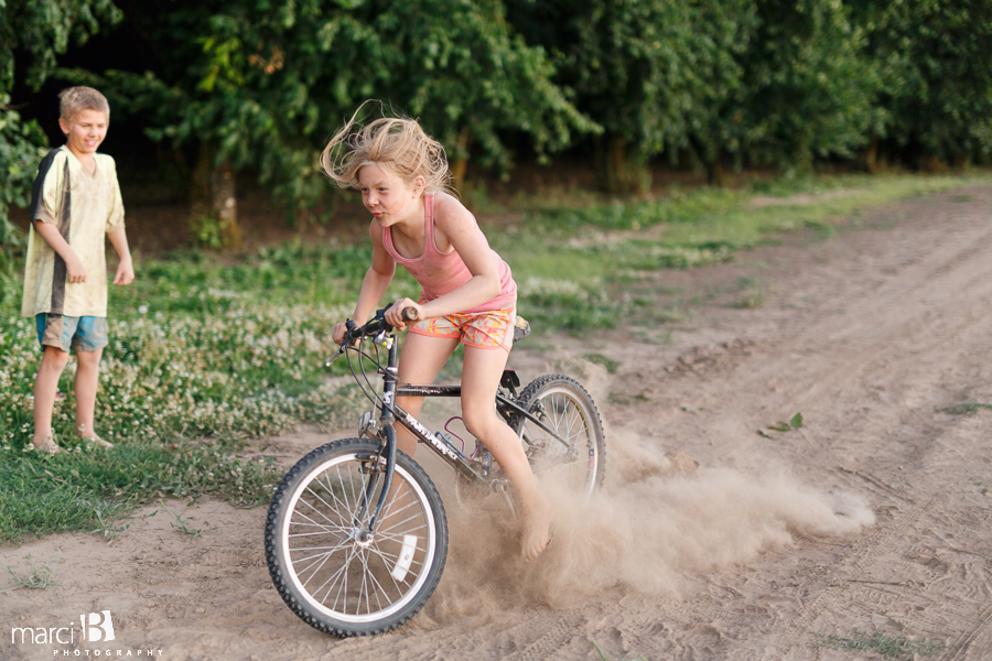 kids playing at sunset - kids on the farm - country life