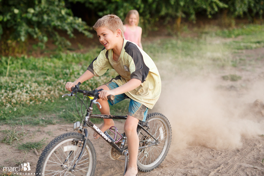 kids playing at sunset - kids on the farm - country life