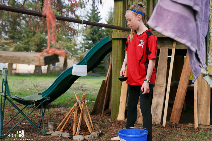 kid's photos - making a fort - playing outside - make believe