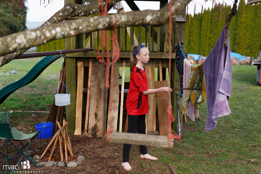 kid's photos - making a fort - playing outside - make believe