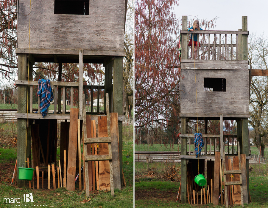 kid's photos - making a fort - playing outside