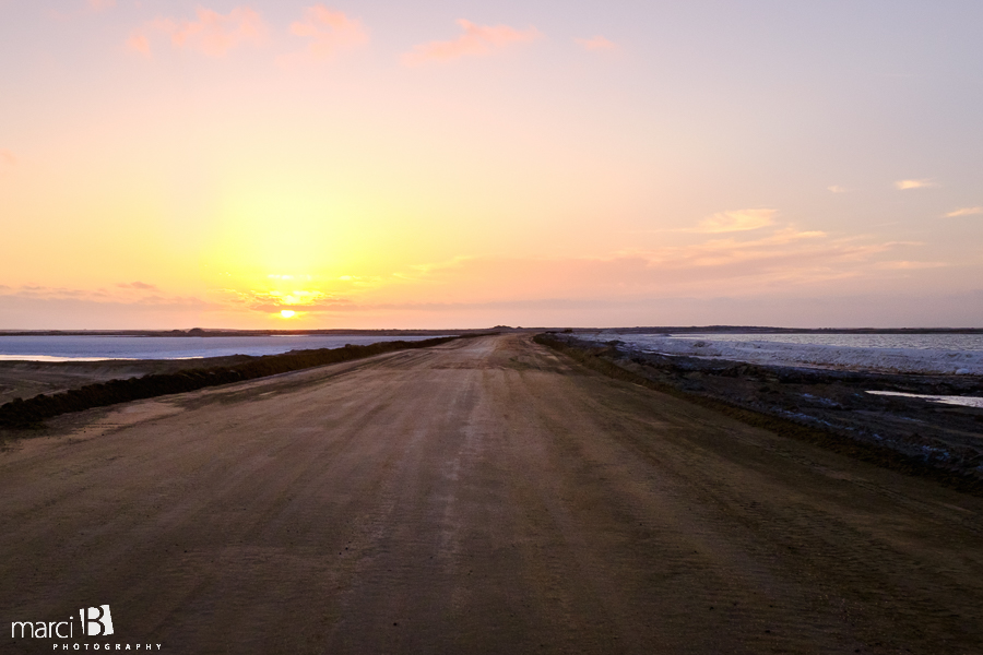 Baja family road trip - salt flats near Guerrero Negro